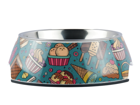 Pet Vogue Ice Cream and Muffins Pattern Colourful Bowl for Dogs and Cats For Discount