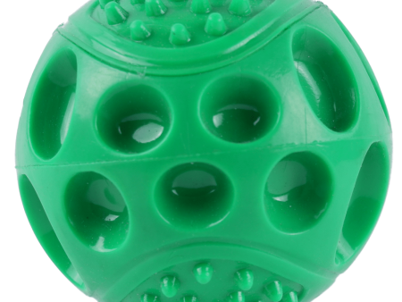 Goofy Tails Hard Squeaky Rubber Ball Toy for Dogs (Green) For Sale