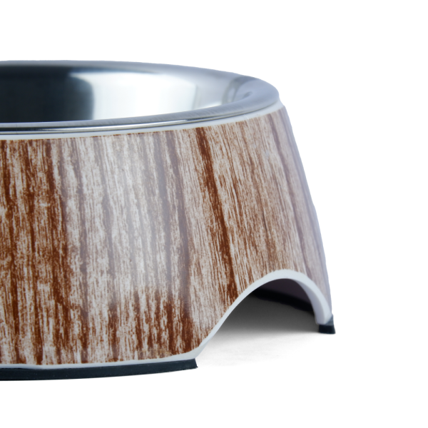 Basil Wooden Print Melamine Bowl for Dogs and Cats Online now