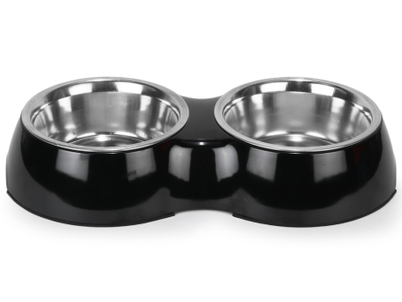 Basil Double Melamine Bowl Dinner Set for Dogs and Cats Online Sale