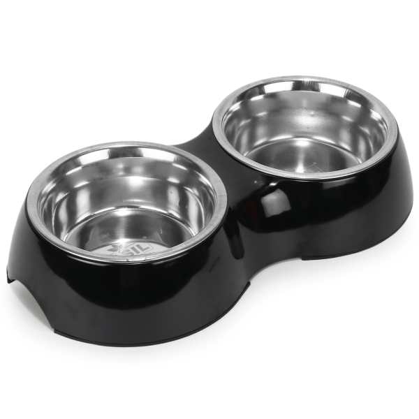 Basil Double Melamine Bowl Dinner Set for Dogs and Cats Online Sale