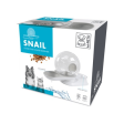 M Pets Snail Combi Food & Water Dispenser for Dogs and Cats (Blue) Online