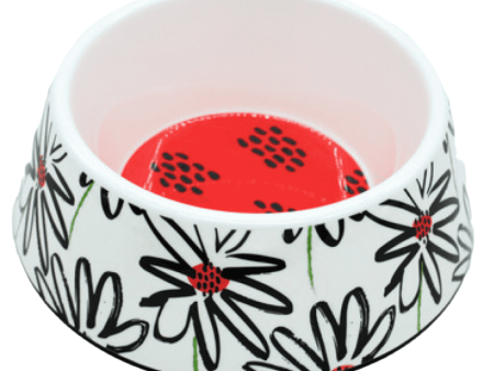 Peetara Flower Designer Melamine Bowl for Dogs and Cats Online Hot Sale