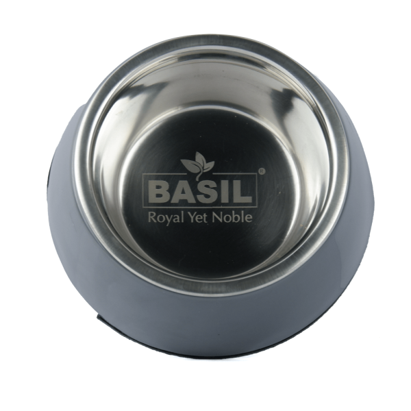 Basil Solid Color Melamine Bowl for Dogs and Cats (Grey) Sale