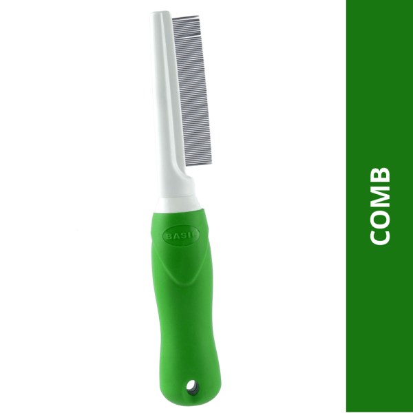 Basil One Sided Flea Comb (Green) For Cheap