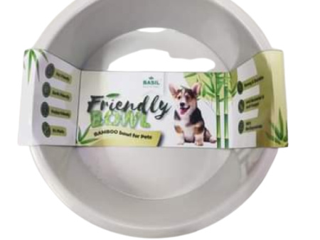 Basil Eco Friendly Bamboo Bowl for Dogs (Beige) Supply