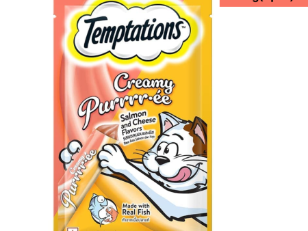 Temptations Creamy Purrrr ee Salmon & Cheese Cat Treats Online