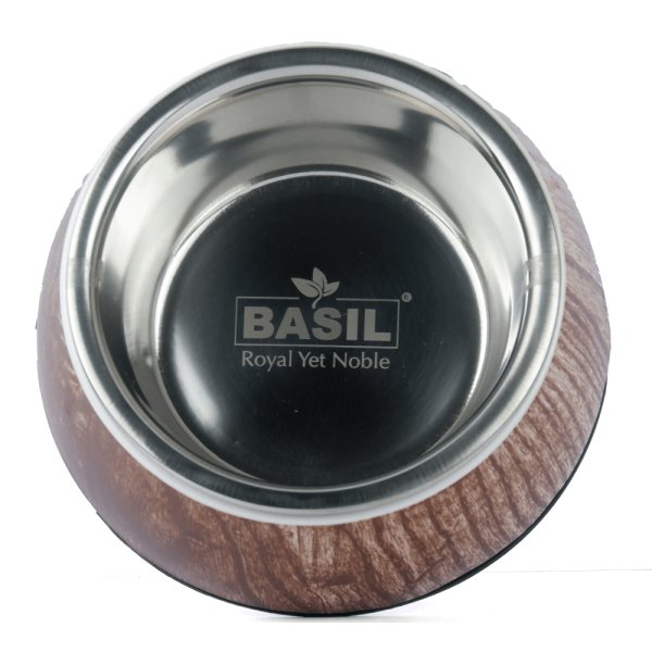 Basil Wooden Print Melamine Bowl for Dogs and Cats Online now