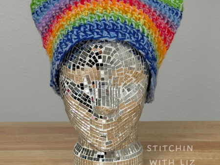 Scrappy Rainbow Cat Beanie For Discount