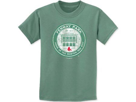 Youth Coin Logo Garment Washed T-Shirt - Green Discount