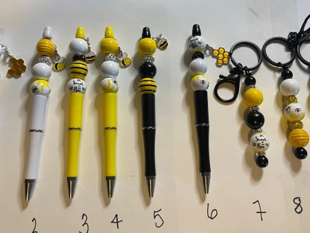 *BEE BEADED PENS KEYCHAINS Online now