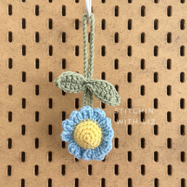 Blue Flower Rearview Mirror Car Charm Online Sale