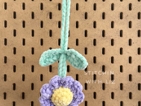 Fluffy Purple Flower Rearview Mirror Car Charm Online Hot Sale