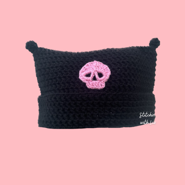 Black Cat Beanie with Skull Cheap