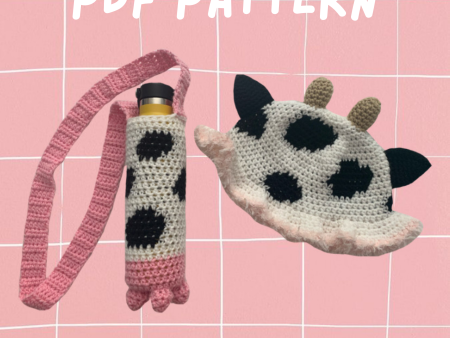 Cow Bucket Hat and Bottle Holder PDF Pattern Cheap