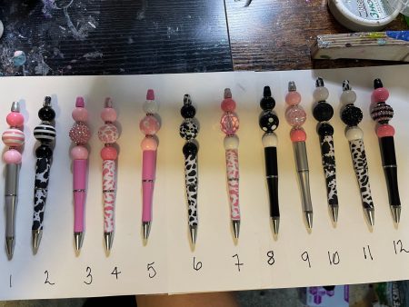 **BLACK PINK COW BEADED PENS Discount