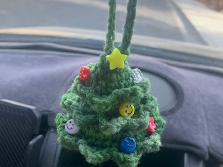 Smiley Beady Holiday Tree Hanging Rearview Mirror Charm Cheap