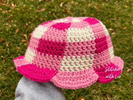 Pink Gingham Bucket Hat For Cheap