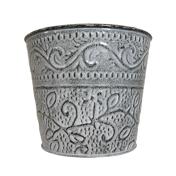 Decorative Pot - Tin (Antique White) For Discount