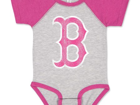 Newborn Onesie - B Logo - Pink Grey Online Sale