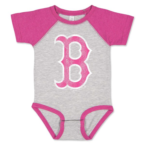 Newborn Onesie - B Logo - Pink Grey Online Sale