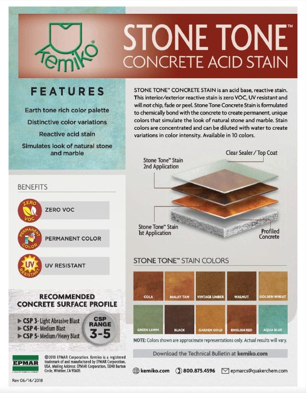 Stone Tone Kemiko Concrete Stain Hot on Sale