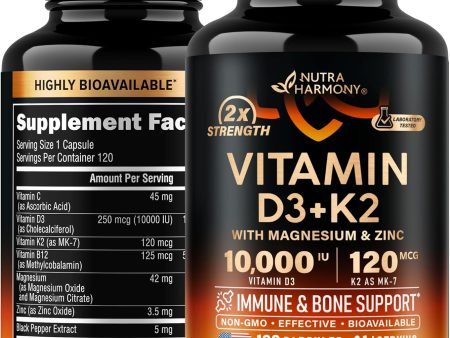 Vitamin D3+K2 with Magnesium, Zinc & Vitamin C & B12 Online Hot Sale