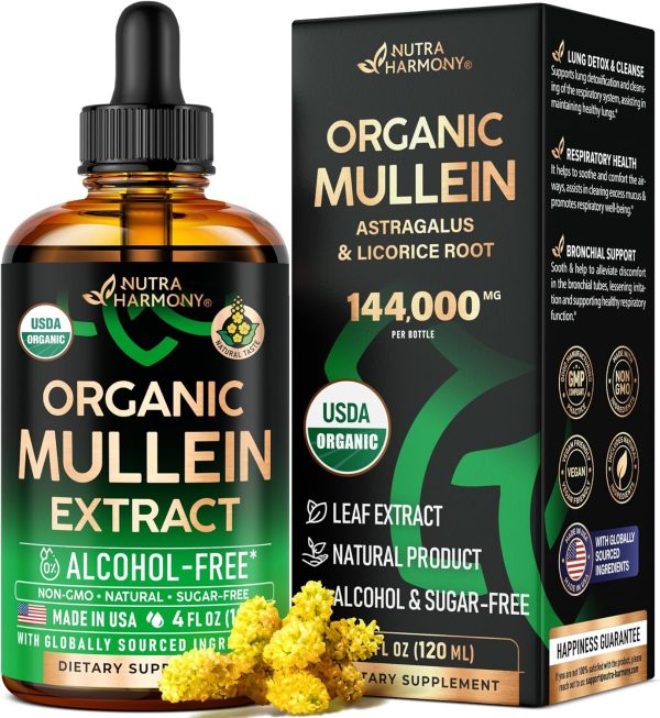 USDA Organic Mullein Drops for Lungs Hot on Sale