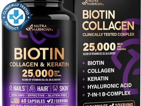 Biotin Vitamins with Collagen & Keratin Supply