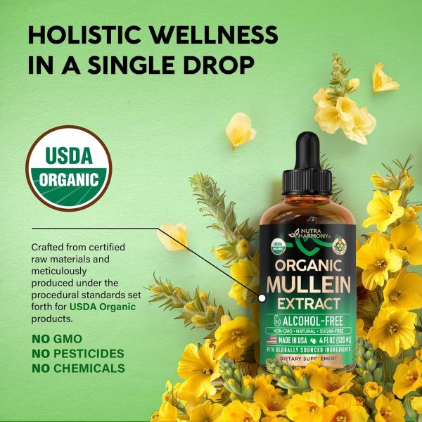 USDA Organic Mullein Drops for Lungs Hot on Sale